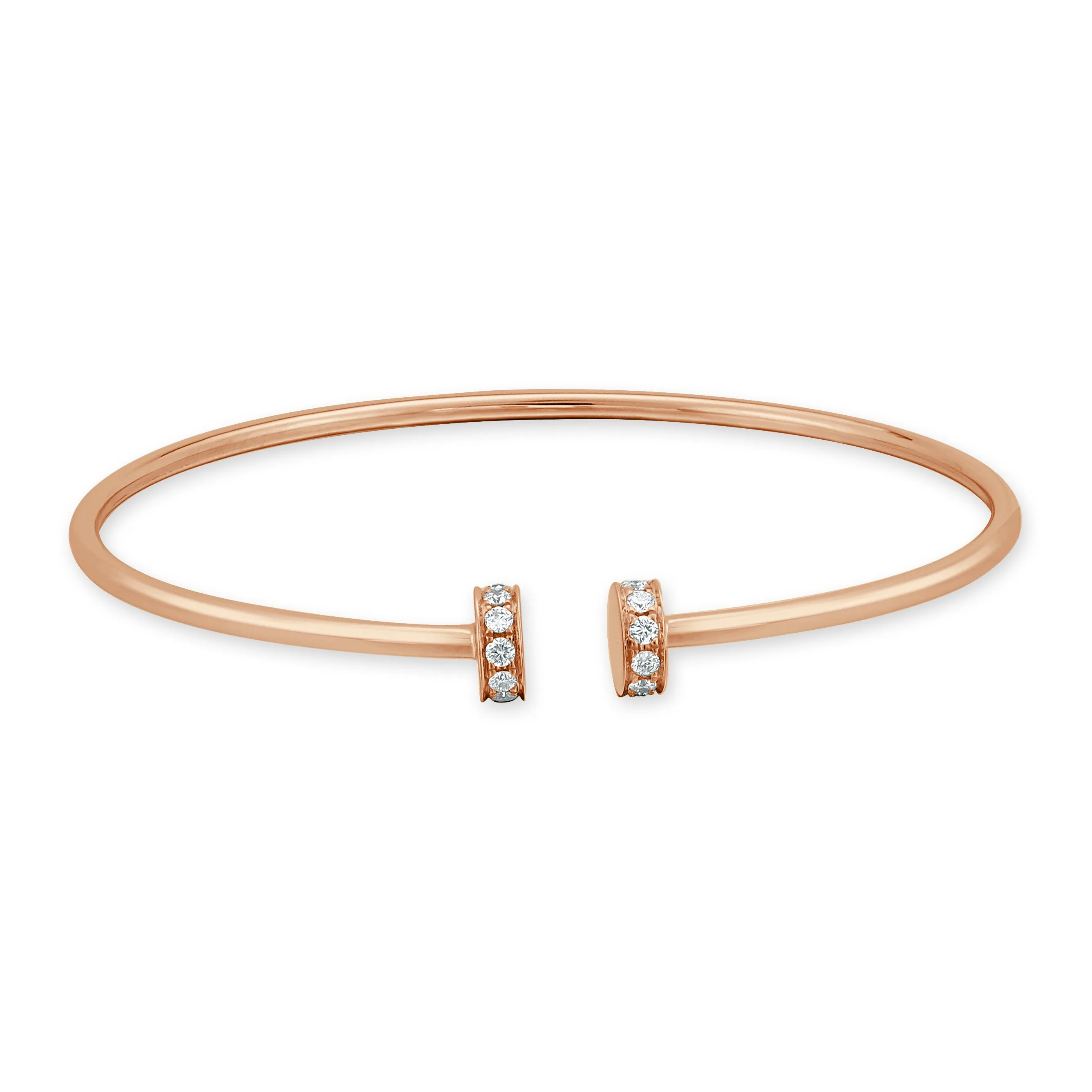 14k Gold & Diamond Flexible Bangle - 0.22ct