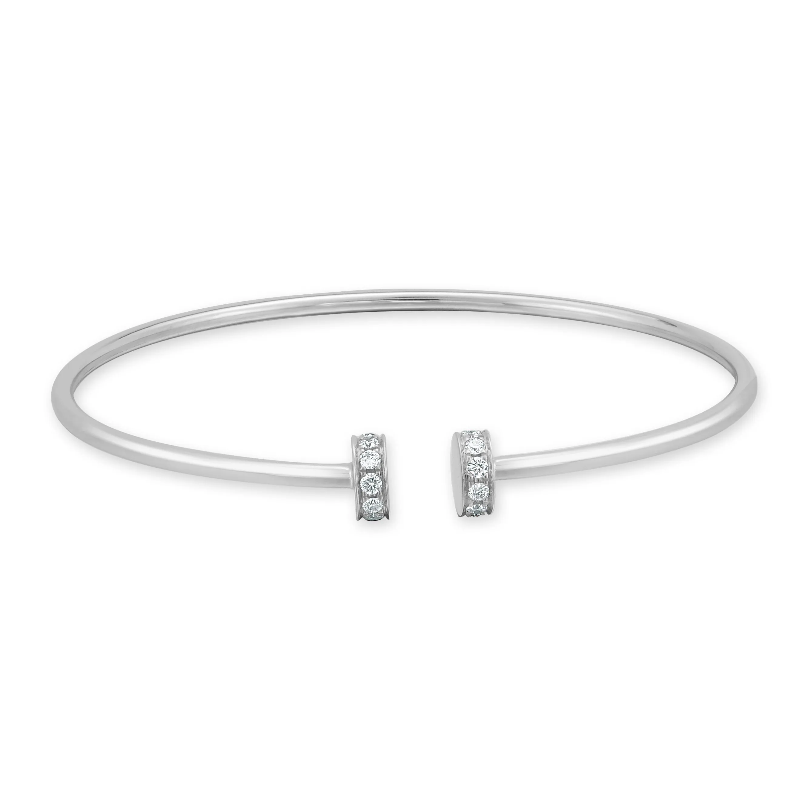 14k Gold & Diamond Flexible Bangle - 0.22ct