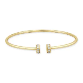 14k Gold & Diamond Flexible Bangle - 0.22ct