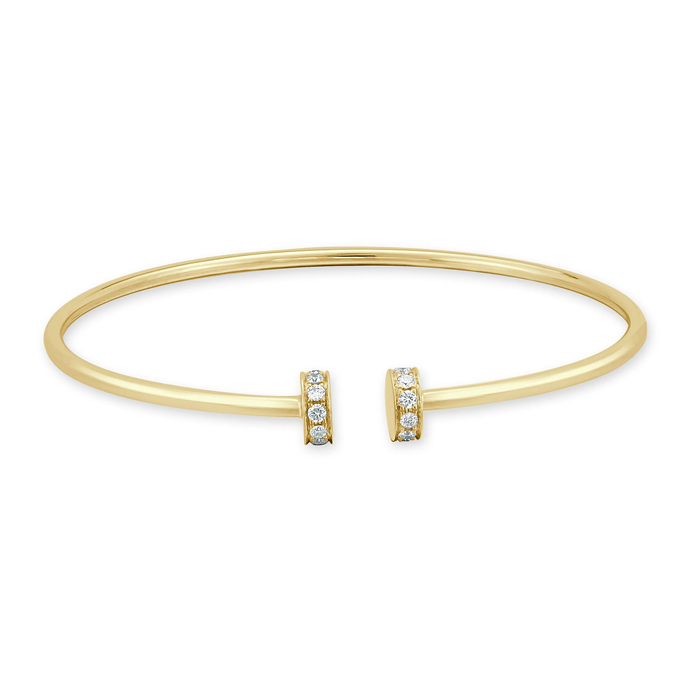 14k Gold & Diamond Flexible Bangle - 0.22ct