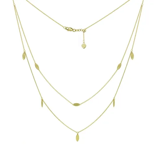 14K Marquise Double String Choker Plus
