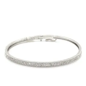 14K White Gold Diamond Pave Bangle