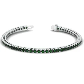 14K White Gold Pave Emerald Bracelet (2.48ctw)