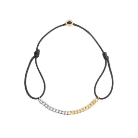 18K Curb Chain Combination Cord Bracelet