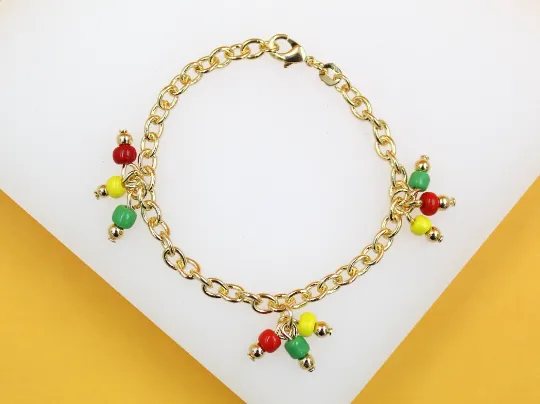 18K Gold Filled Beaded Bracelet (I513)