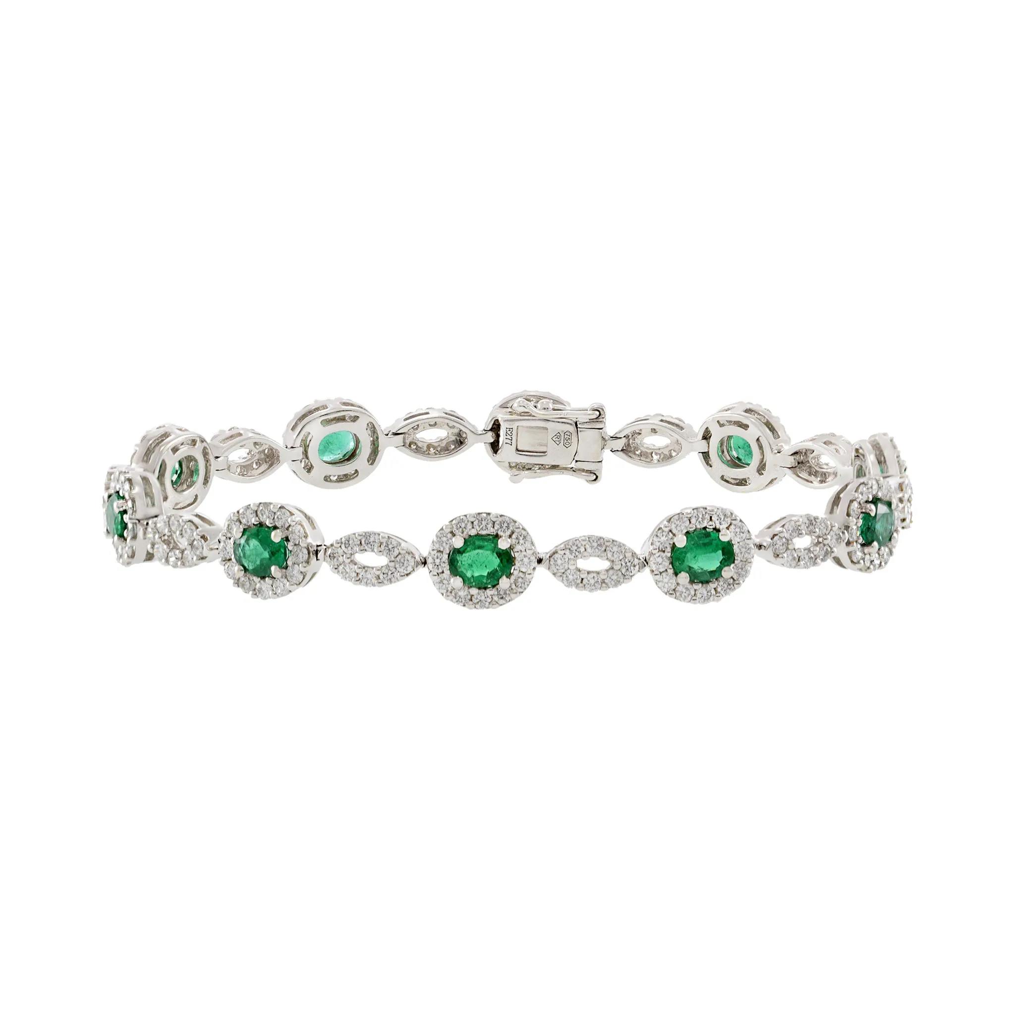 18kt White Gold Emerald Bracelet