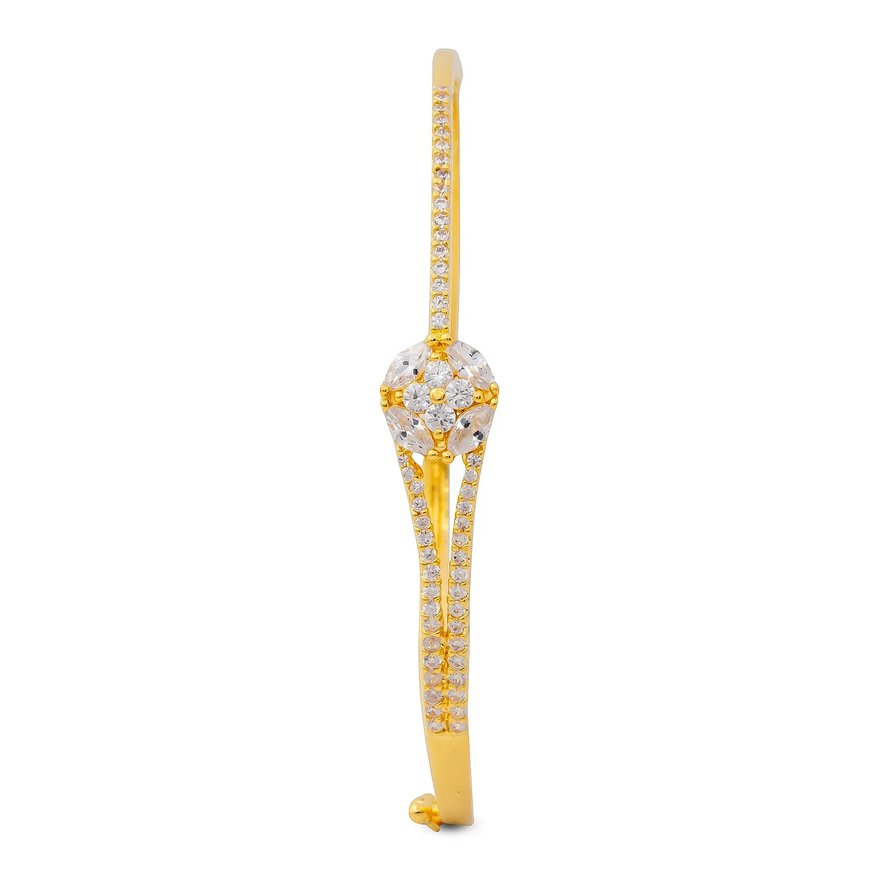 24ct Heavy Gold Plated Stone Bangle PSBRB57W-002
