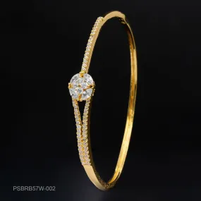 24ct Heavy Gold Plated Stone Bangle PSBRB57W-002