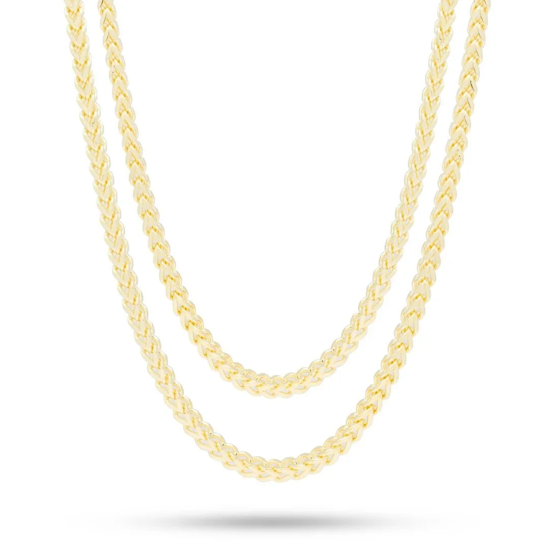 4mm 14K Gold Stainless Steel Franco Choker Set