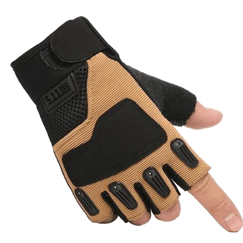 511 Half-Finger Gloves - Black / Tan