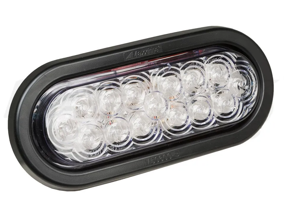 6" Oval LED Tail Light Clear Lens Clear w/ Amber LEDS