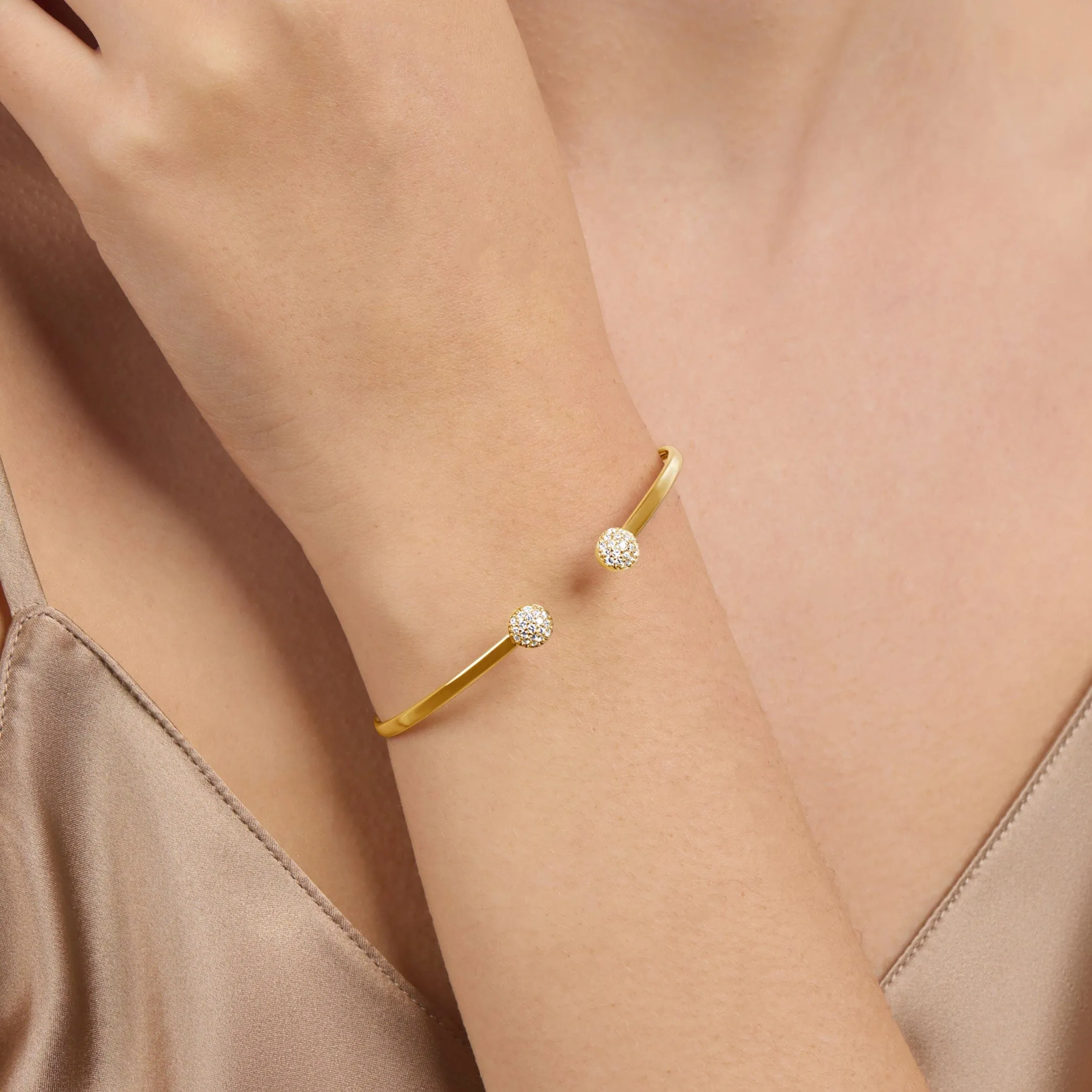 9ct Yellow Gold Silver Infused Open Cuff Bangle