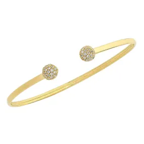 9ct Yellow Gold Silver Infused Open Cuff Bangle