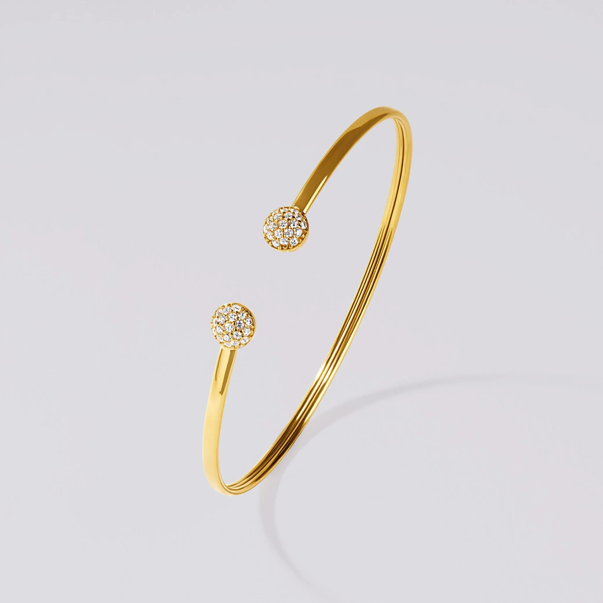 9ct Yellow Gold Silver Infused Open Cuff Bangle