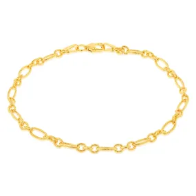 9ct Yellow Gold Silverfilled 80 Gauge 19cm Bracelet