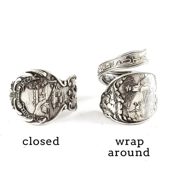 Alvin Hamilton Engraved Sterling Silver Spoon Ring - Made to Order