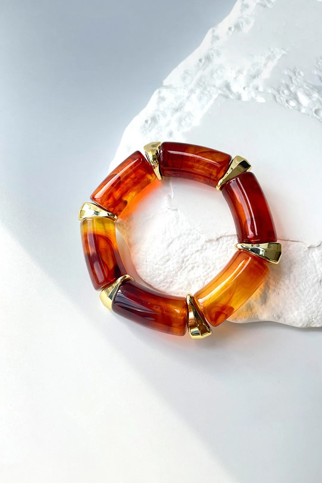 Amber And Metal Bracelet