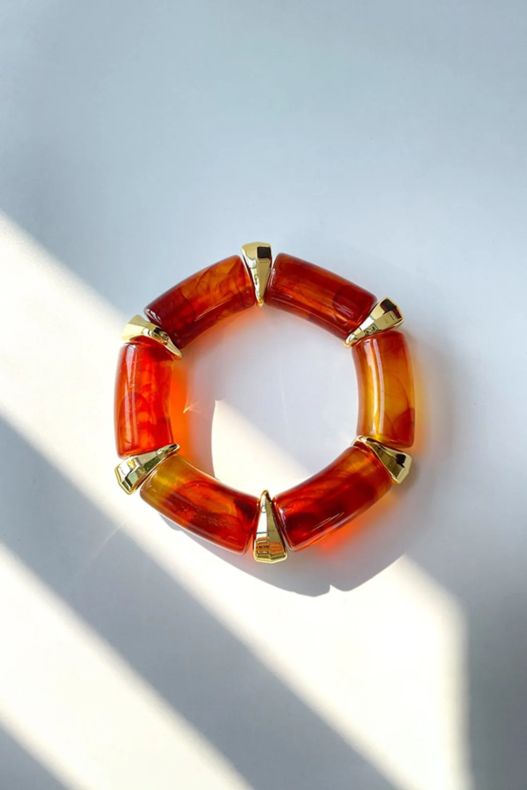 Amber And Metal Bracelet