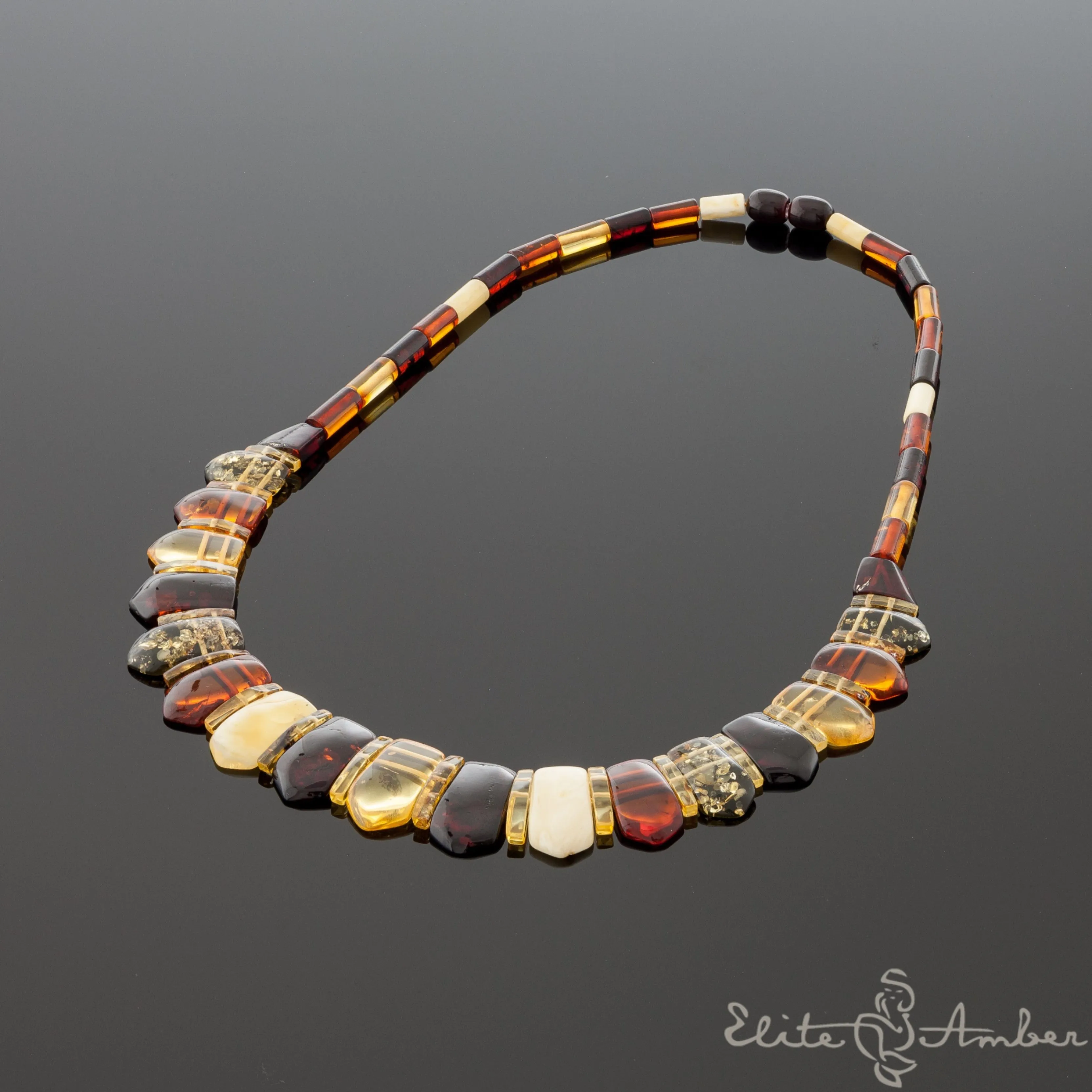 Amber necklace "Pentagon Cleopatra"