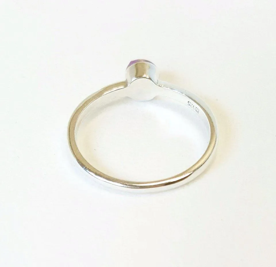 Amethyst Ring In Sterling Silver Handmade Beachy Boho