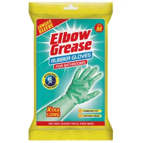 Anti-Bacterial Rubber Cleaning Gloves - Medium - Aqua - By Elbow Grease