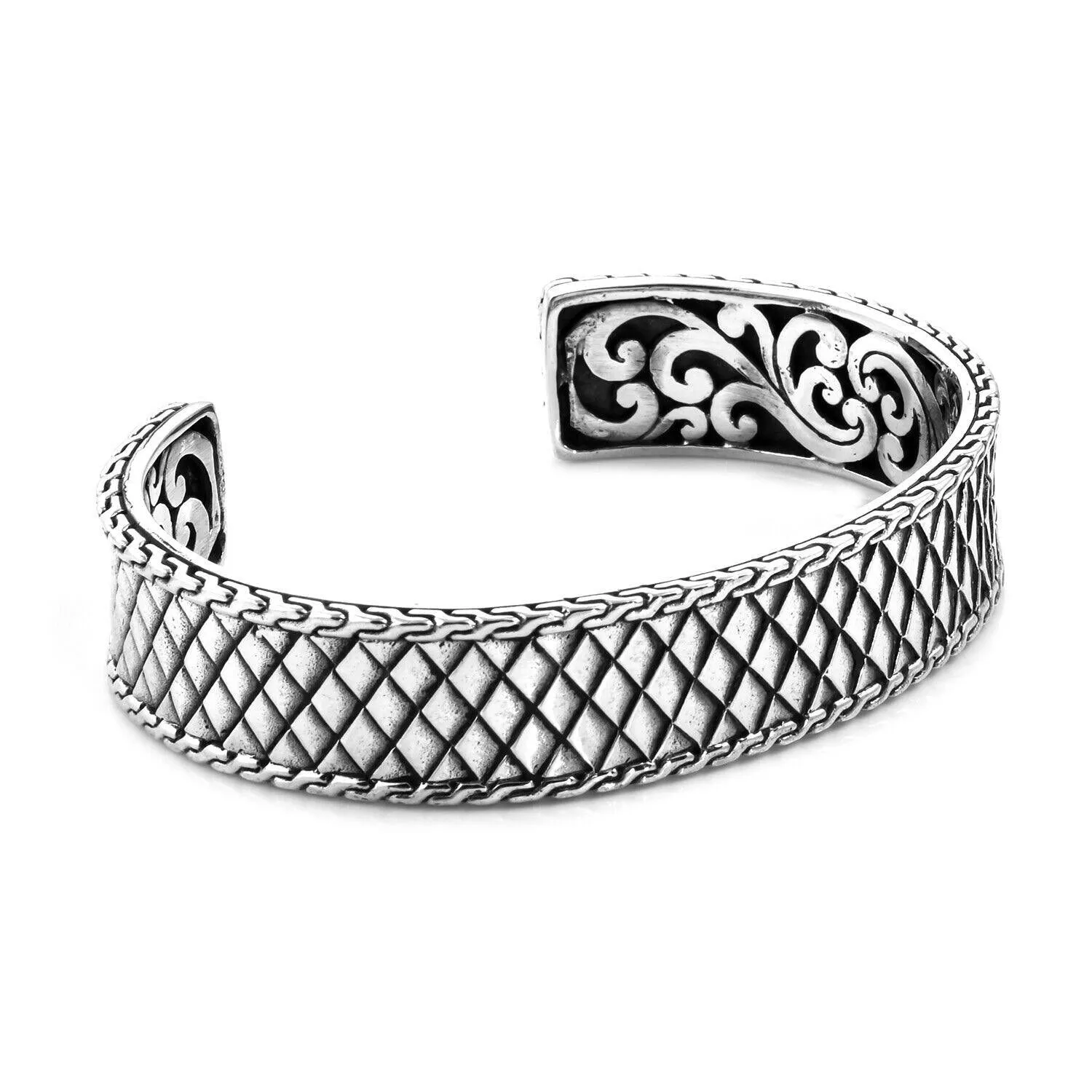 Balinese Sterling Silver Oxidised Cuff Bangle Bracelet