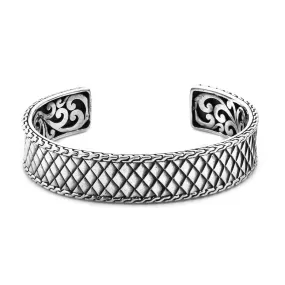 Balinese Sterling Silver Oxidised Cuff Bangle Bracelet