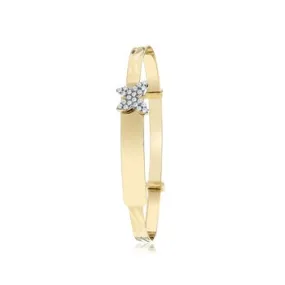 Beautiful Butterfly Solid Gold Bangle