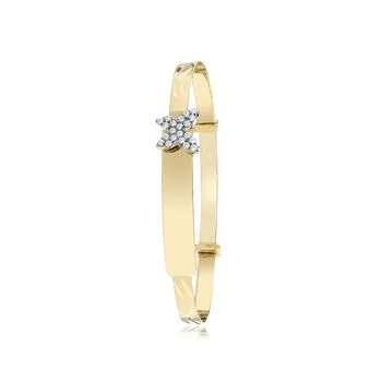 Beautiful Butterfly Solid Gold Bangle