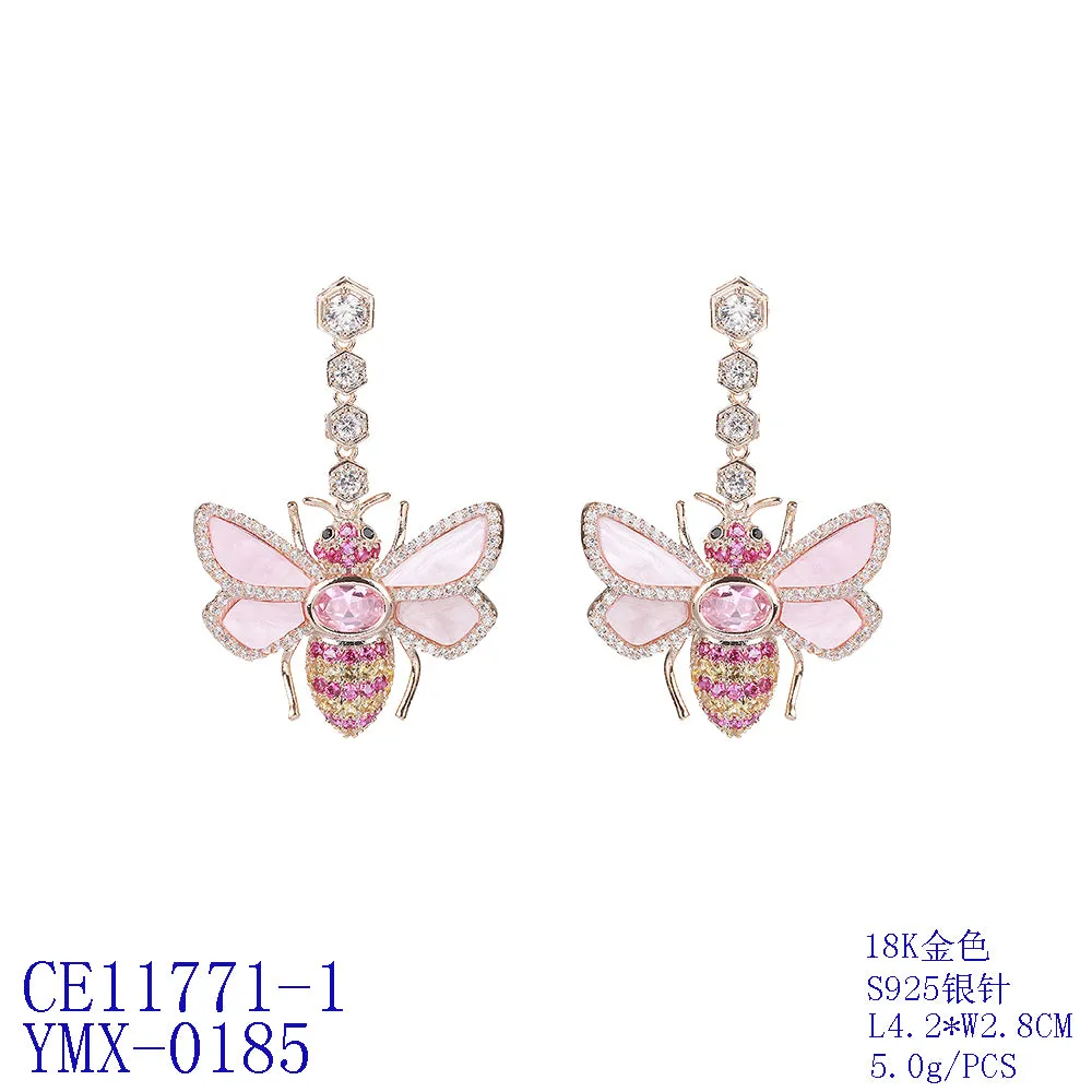 Bee CZ Dangle Earring for Women Girl Birthday Party Jewelry CE11771