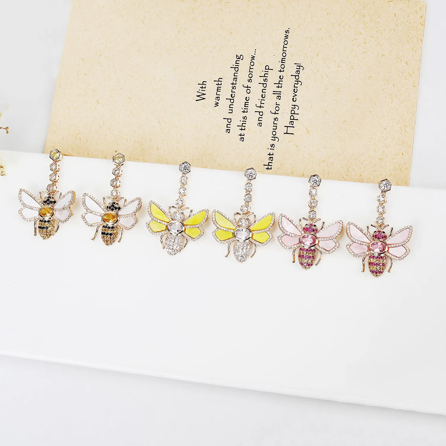Bee CZ Dangle Earring for Women Girl Birthday Party Jewelry CE11771