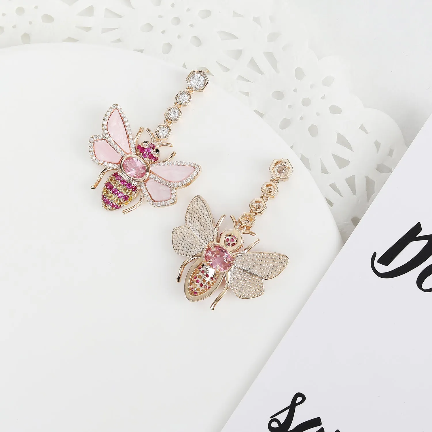 Bee CZ Dangle Earring for Women Girl Birthday Party Jewelry CE11771