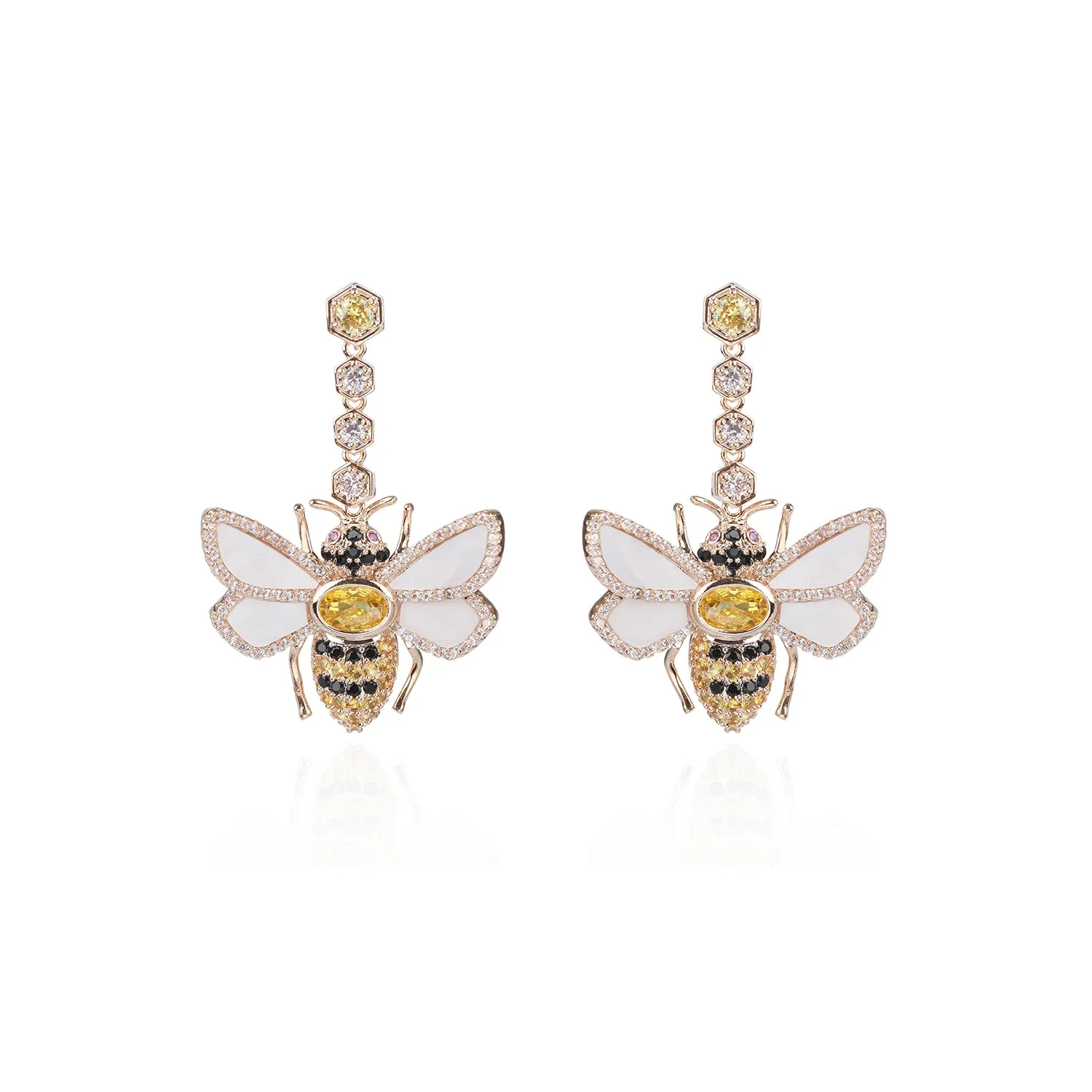Bee CZ Dangle Earring for Women Girl Birthday Party Jewelry CE11771