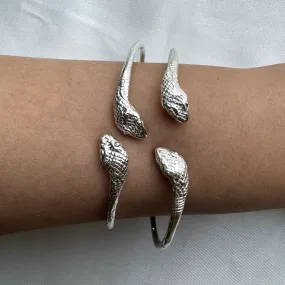 Better Jewelry Snake Ends .925 Sterling Silver West Indian Bangles, 28.5 grams, 1 pair