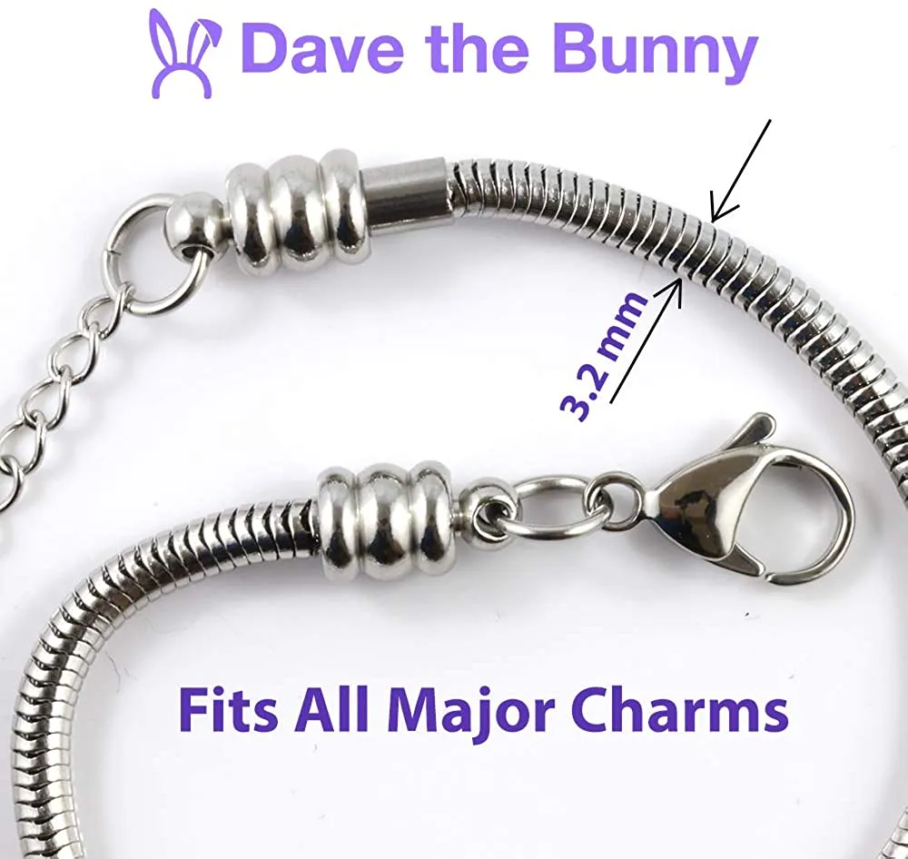 Boat Anchor Snake Chain Charm Bracelet