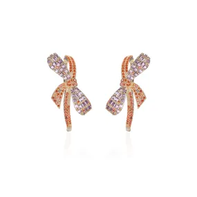 Bow Cubic Zircon Dangle Wedding Earring, Women Girl Accessories Jewelry CE11656