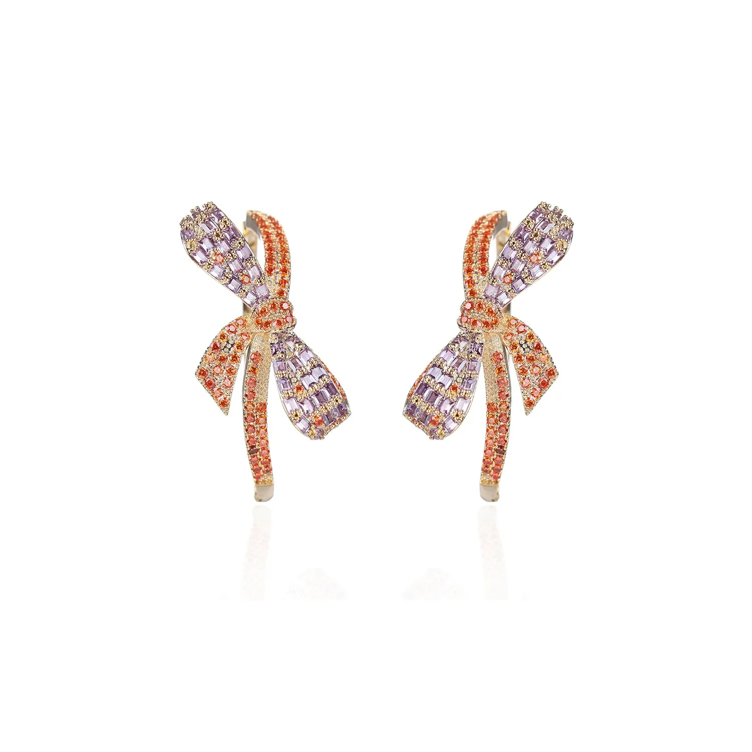 Bow Cubic Zircon Dangle Wedding Earring, Women Girl Accessories Jewelry CE11656