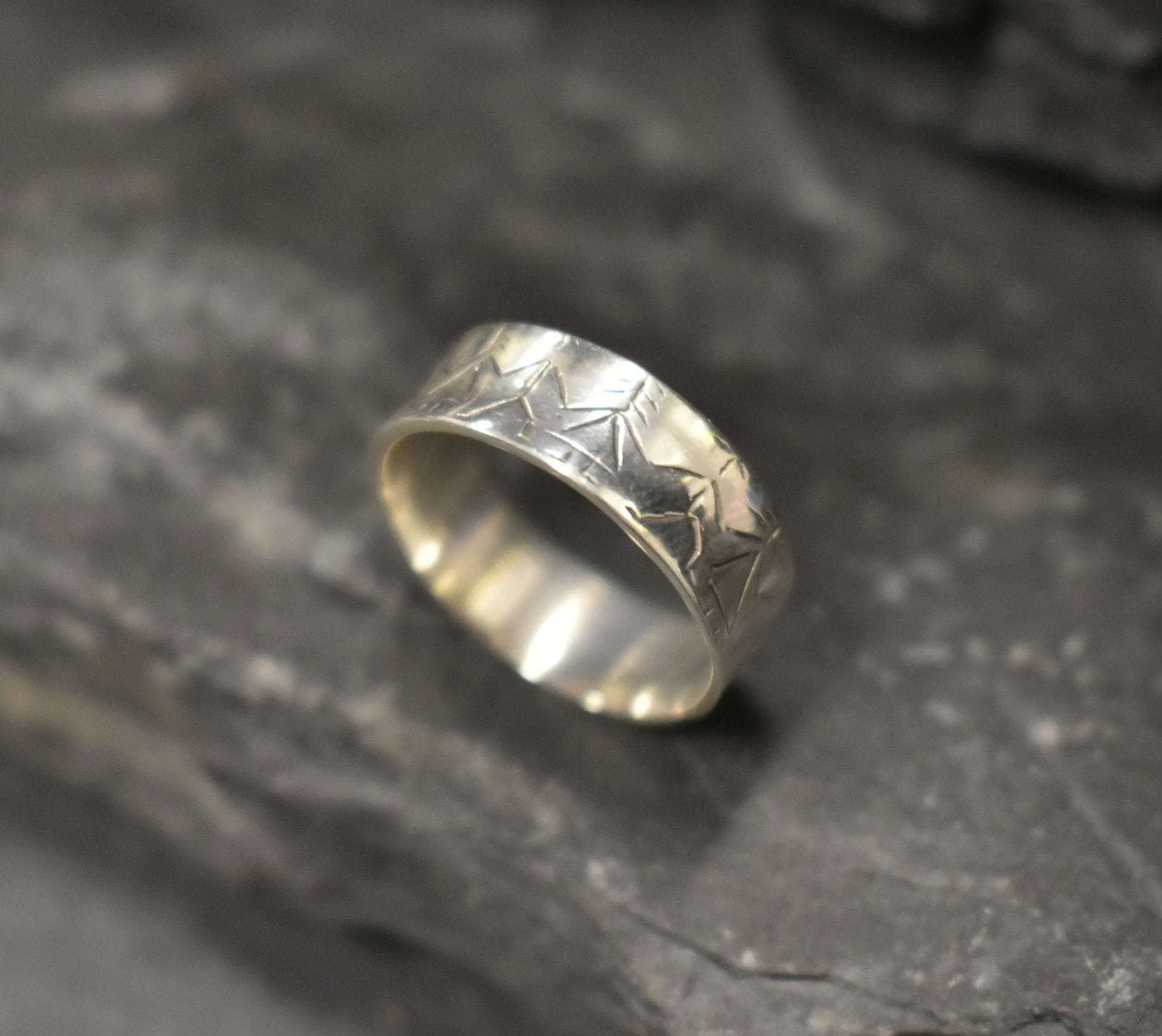 Boy and Girl Ring - Silver Couple Ring - Wide Silver Band