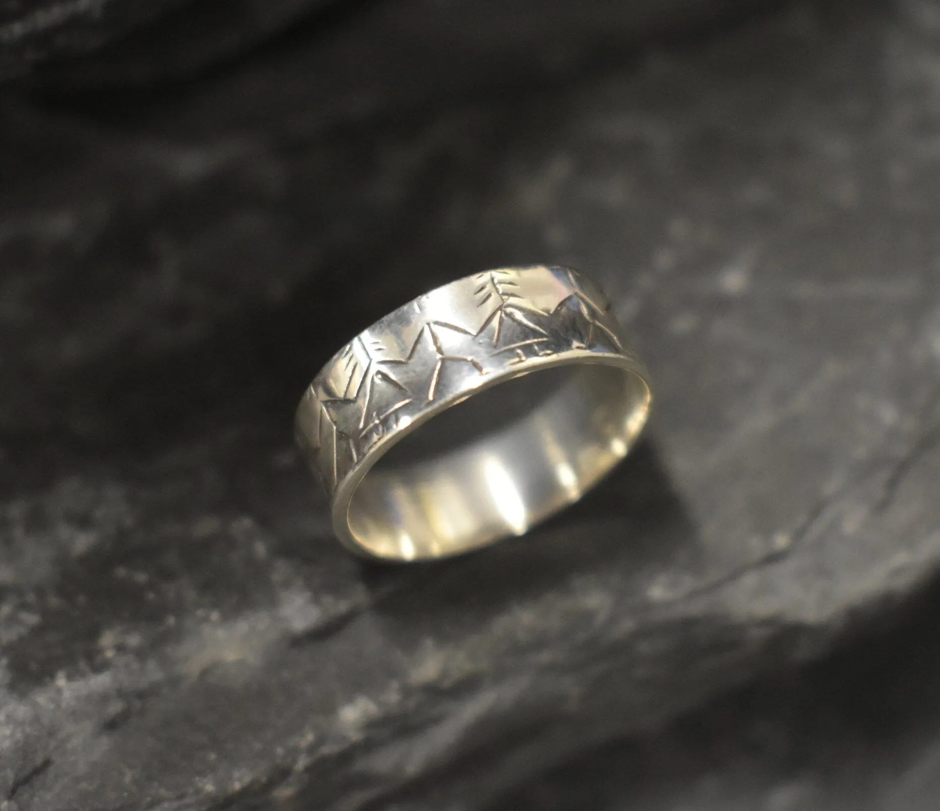 Boy and Girl Ring - Silver Couple Ring - Wide Silver Band