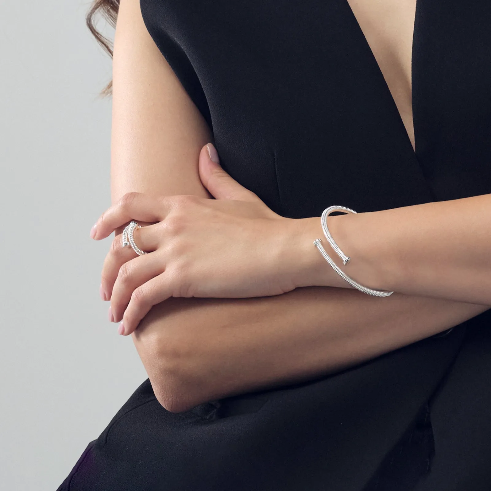 Bracciale chiodo argentato -2571