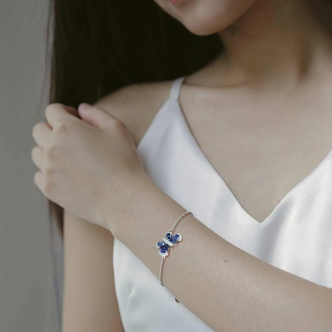 Butterfly Bracelet Birthstone December Tanzanite Crystal Women Girls Jewelry Birthday Gift