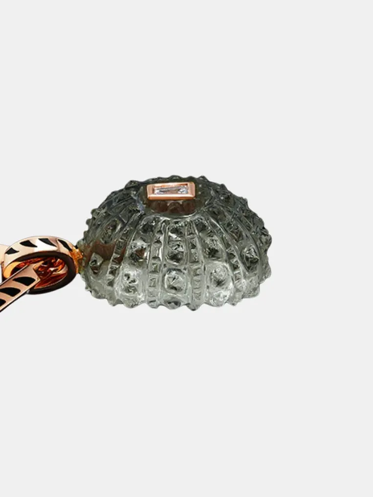 Carved Sea Urchin with Baguette Diamond