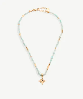 Celestial Gemstone Beaded Star Necklace