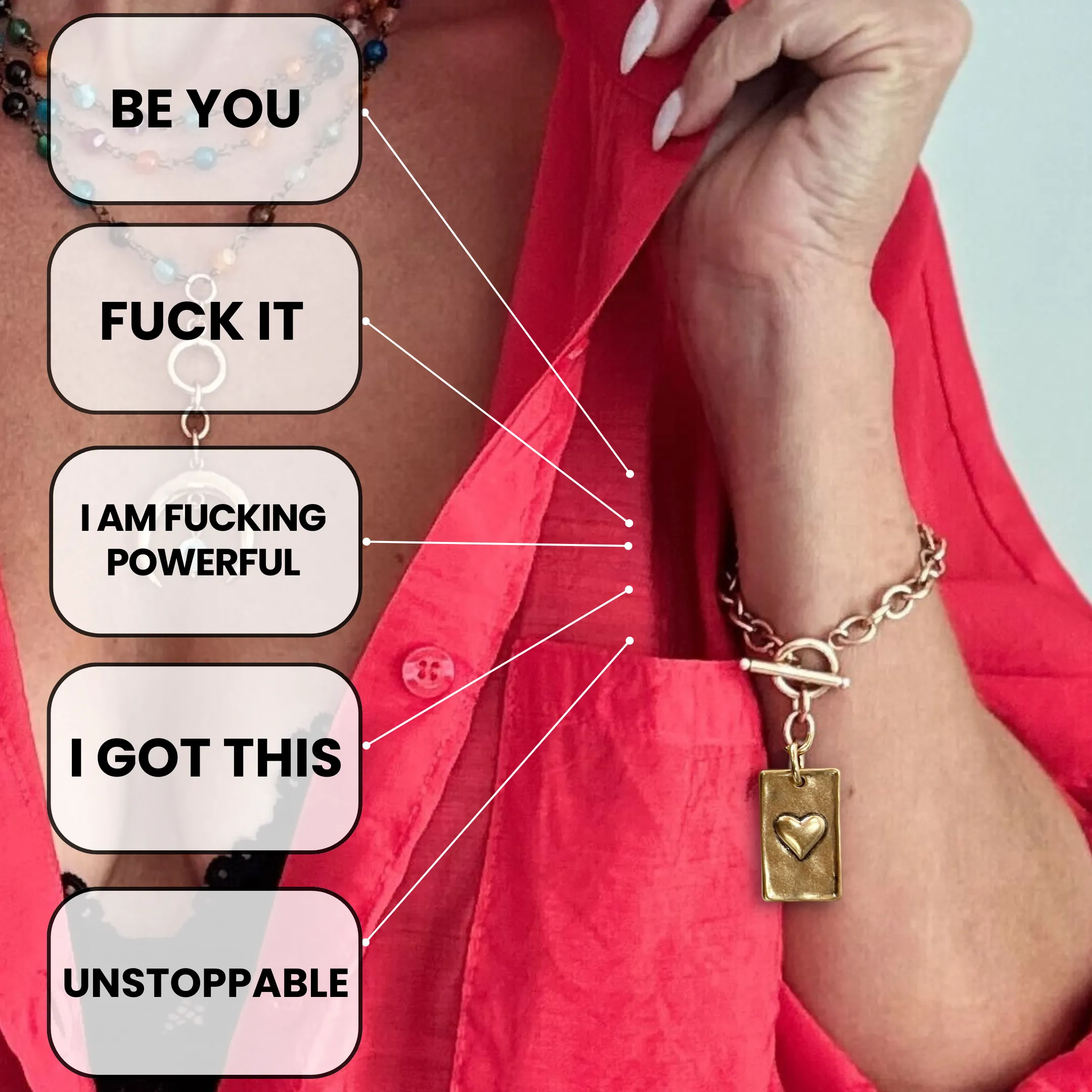 CHOOSE YOUR MESSAGE | RECTANGLE | Chain Bracelet