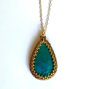 Chrysocolla Teardrop Pendant
