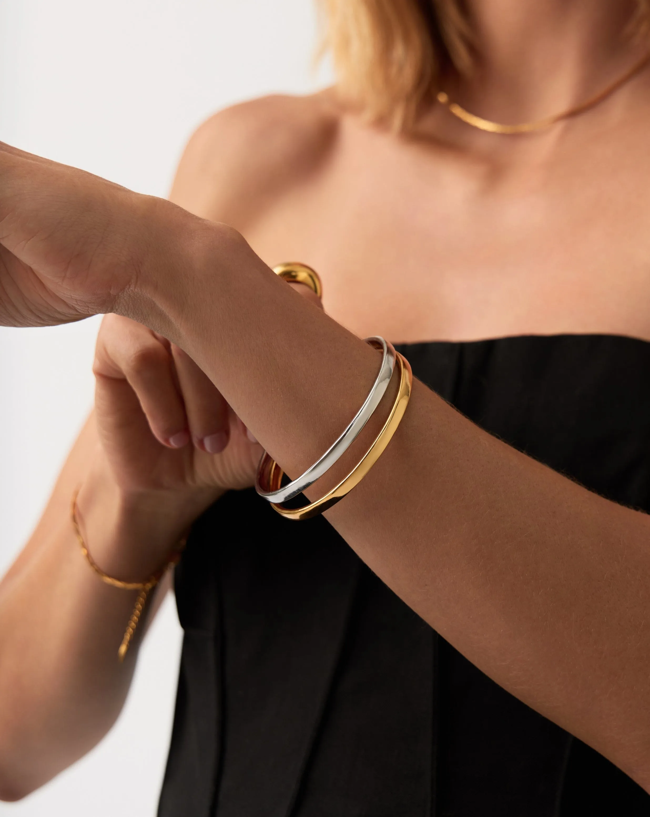 Classic Bangle Bracelet Set | Mixed Metal