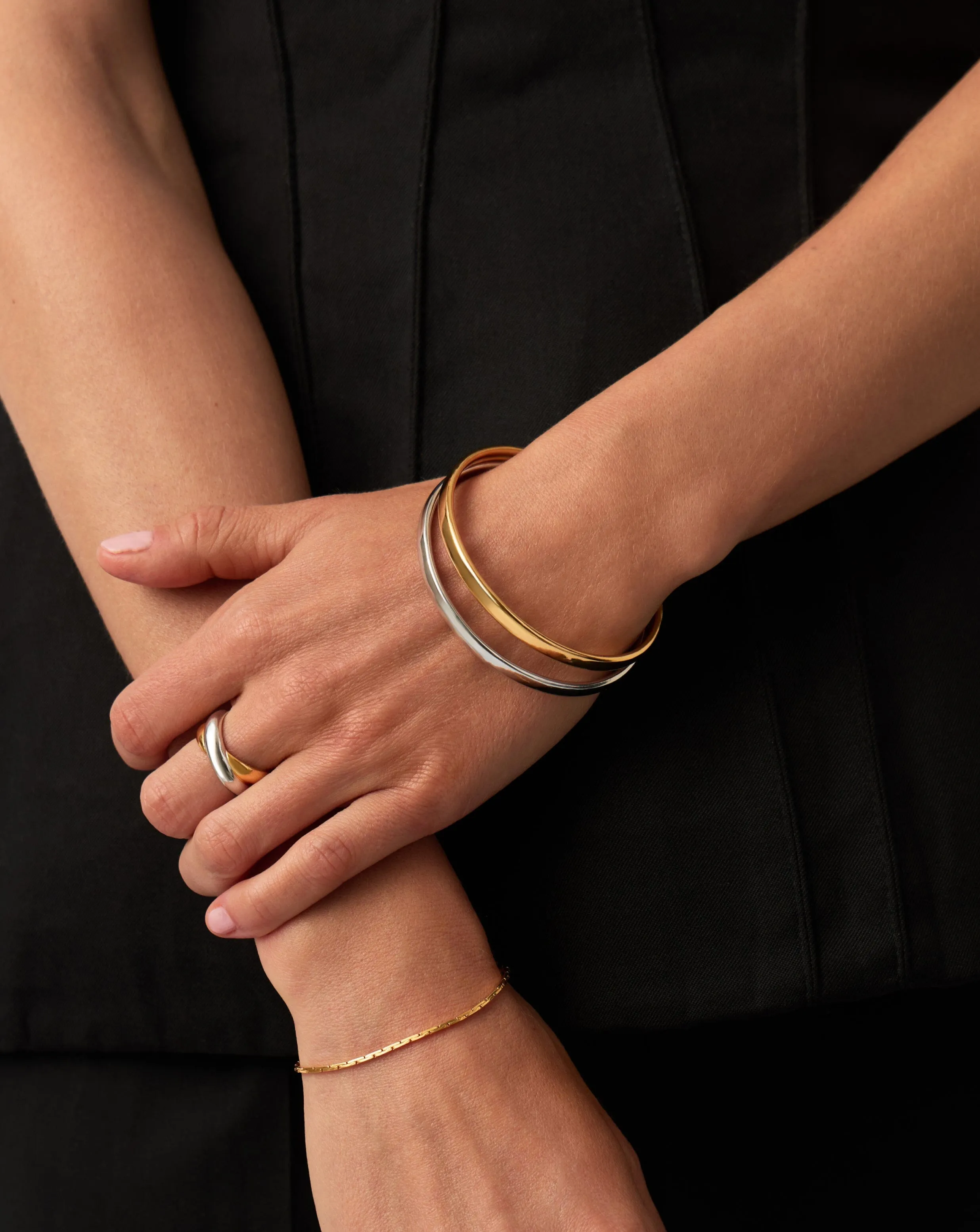 Classic Bangle Bracelet Set | Mixed Metal