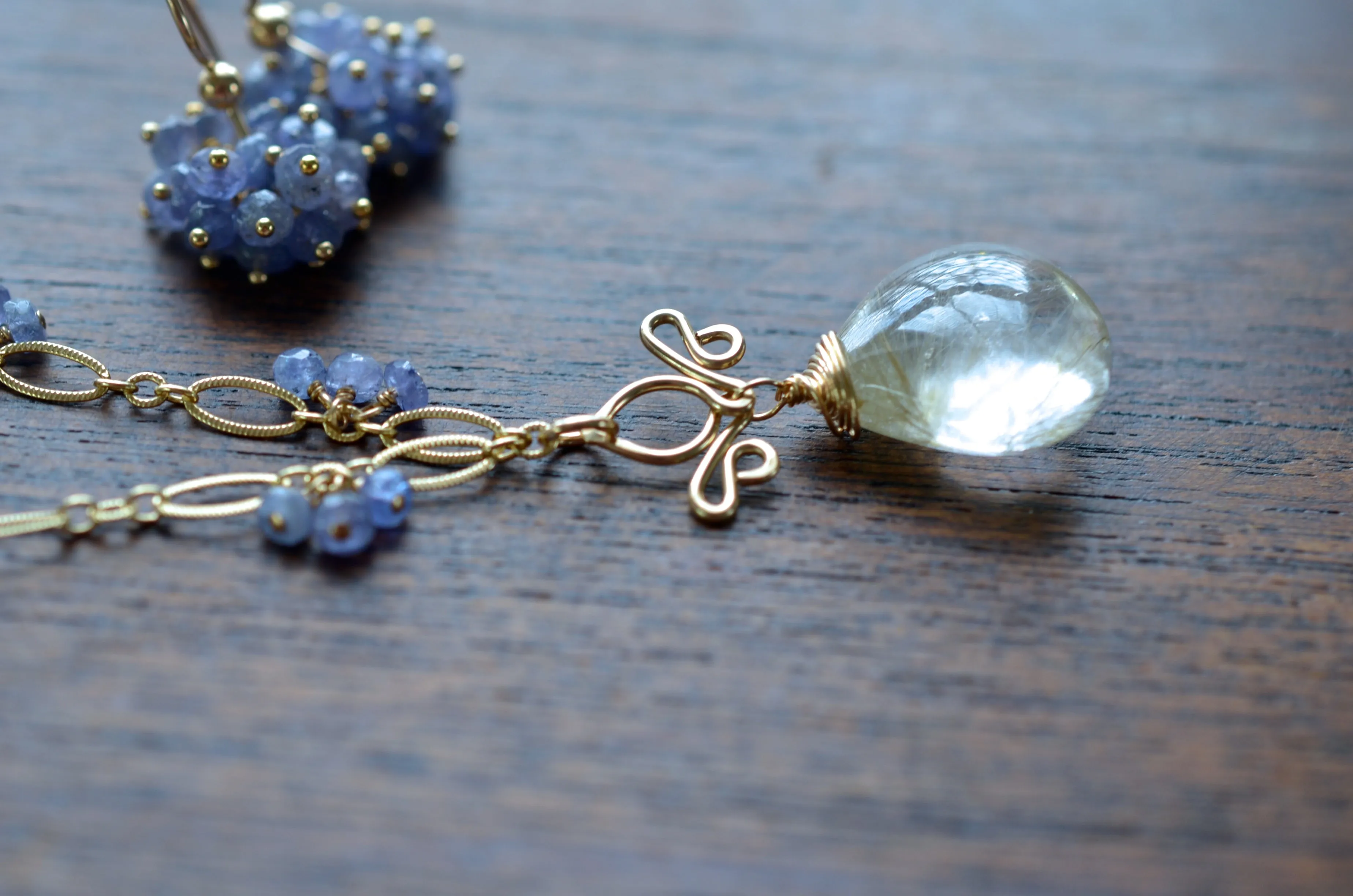 Claudia - Tanzanite, 14k Gold Filled Cluster Earrings