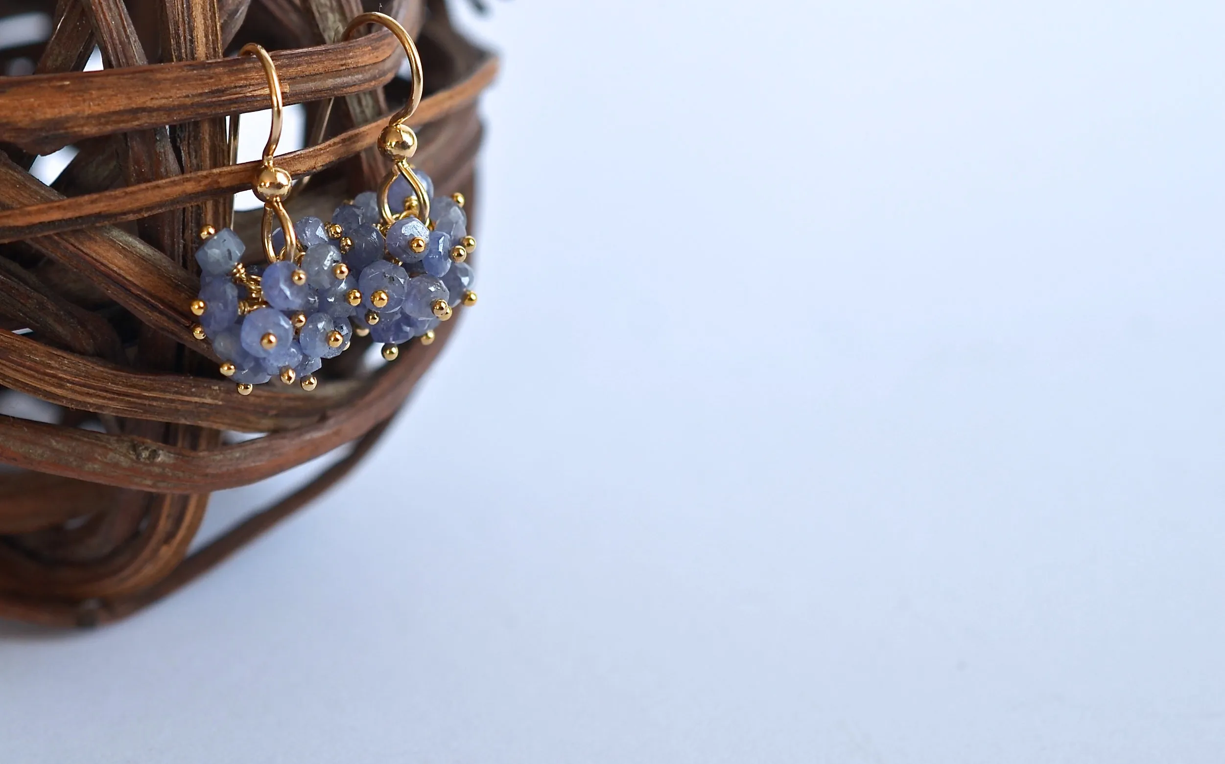 Claudia - Tanzanite, 14k Gold Filled Cluster Earrings