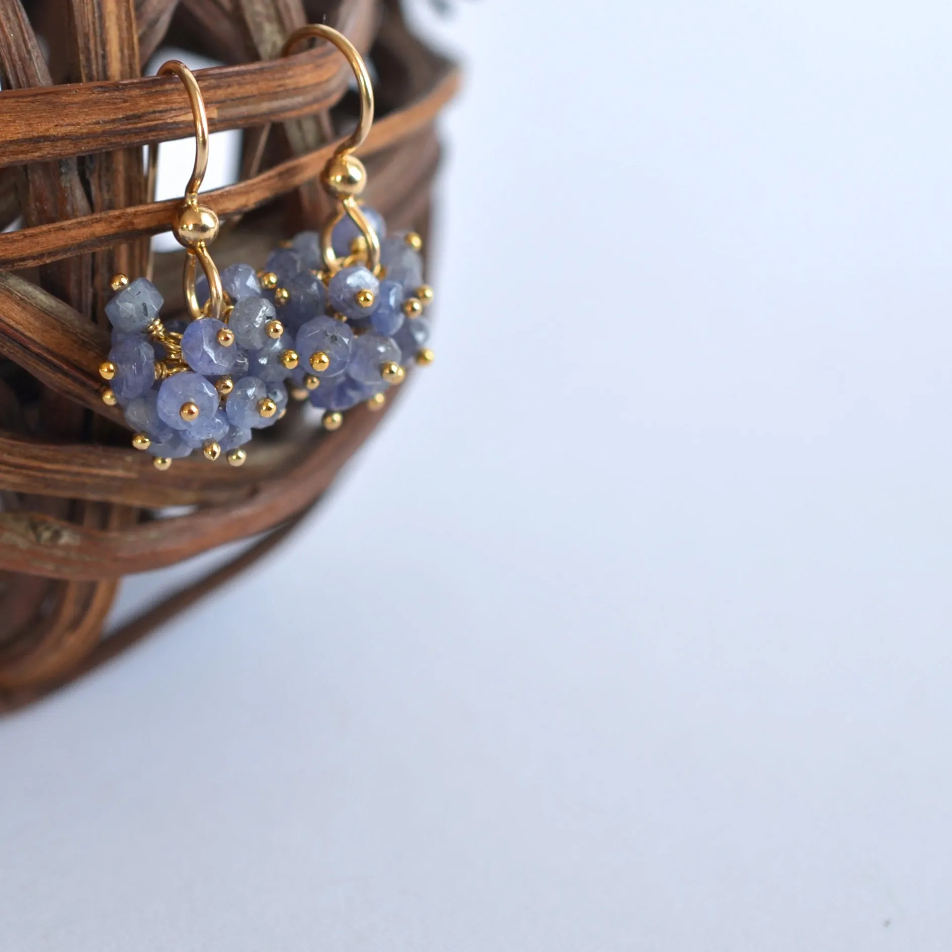 Claudia - Tanzanite, 14k Gold Filled Cluster Earrings